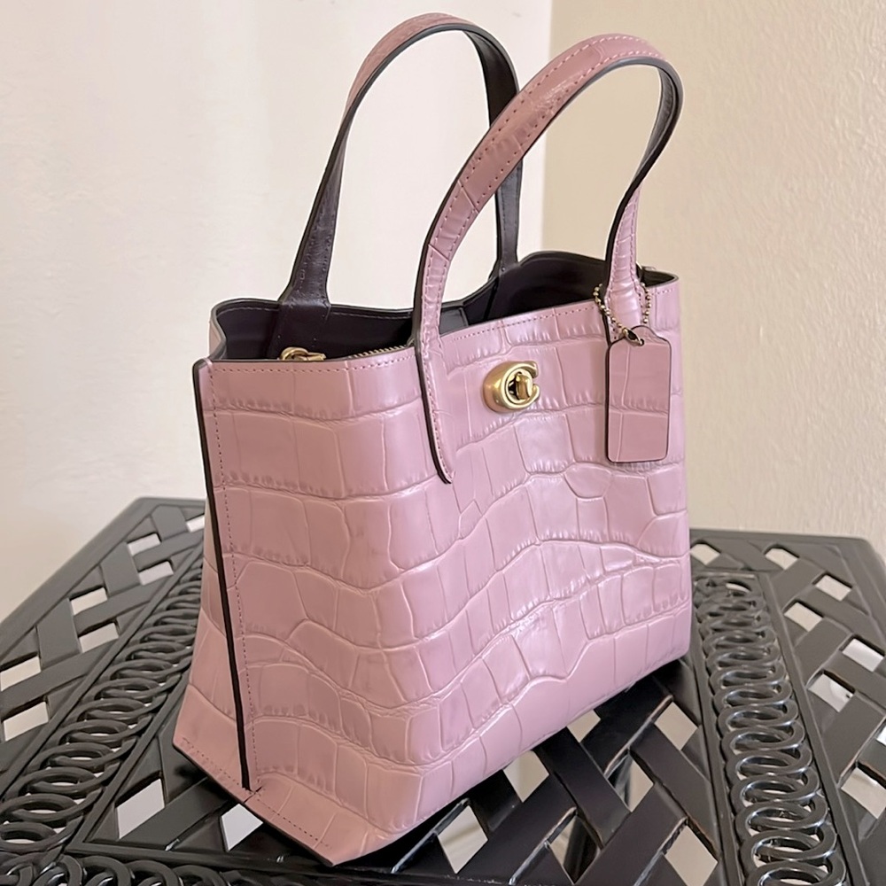 Coach Willow Tote 24 Crocodile Embossed Leather Bag - Picture 6 of 13